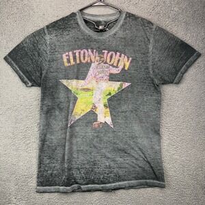 Elton John Farewell Yellow Brick Road‎ 2022 Tour Shirt Gray Burnout Mens Large